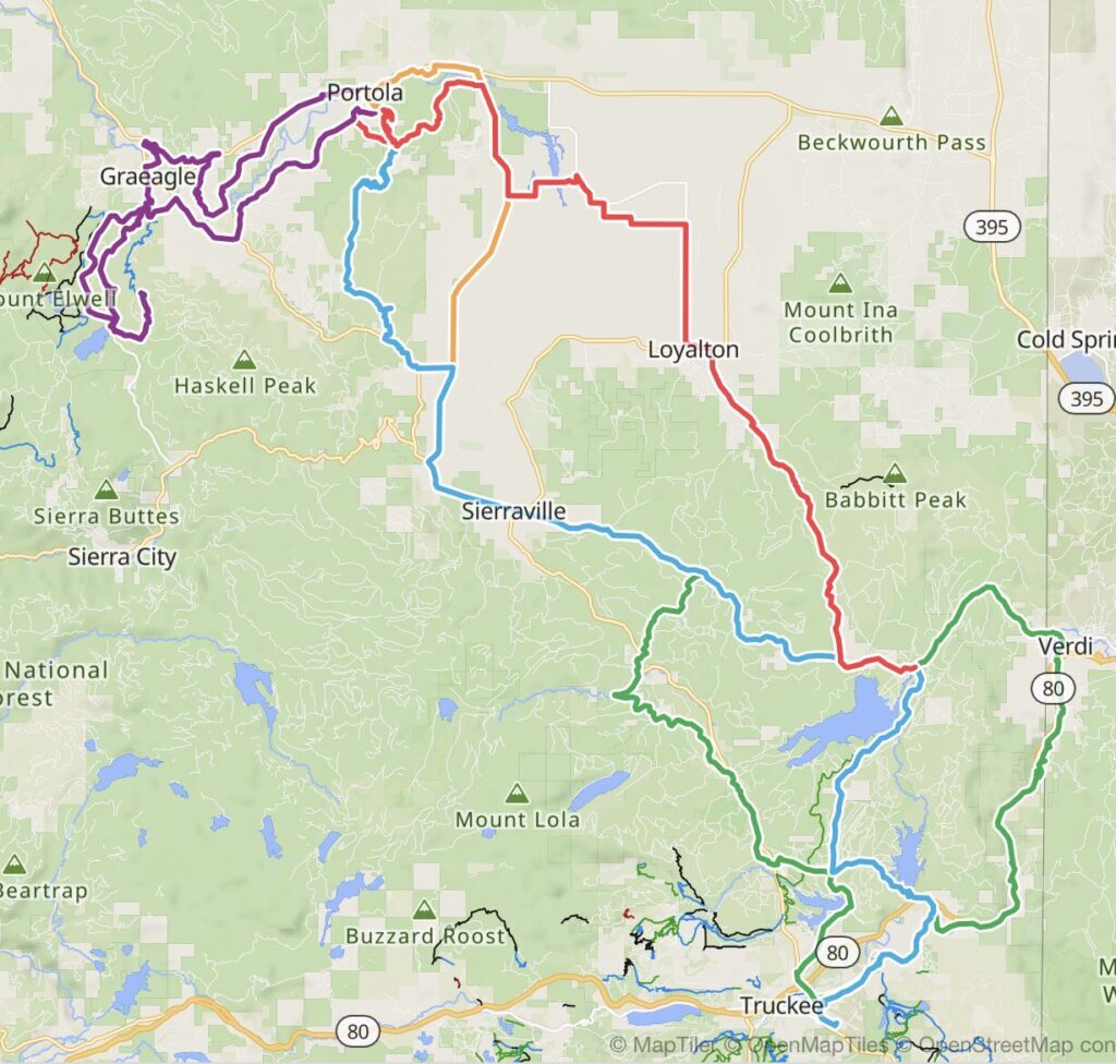 High Camp Gravel Social 2026 route map showing all three days