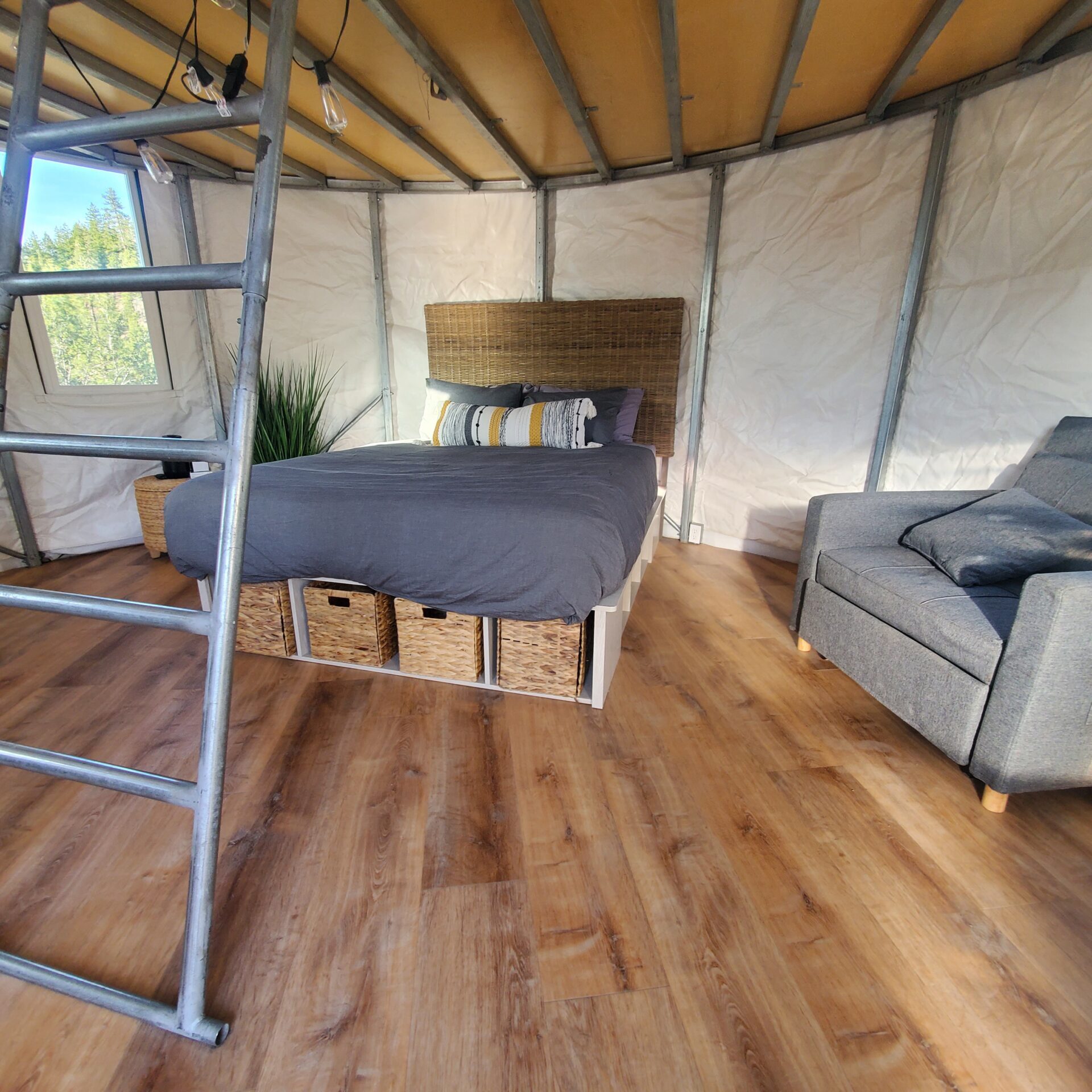 Yurt interior at Beckwourth Peak High Camp, Plumas National Forest