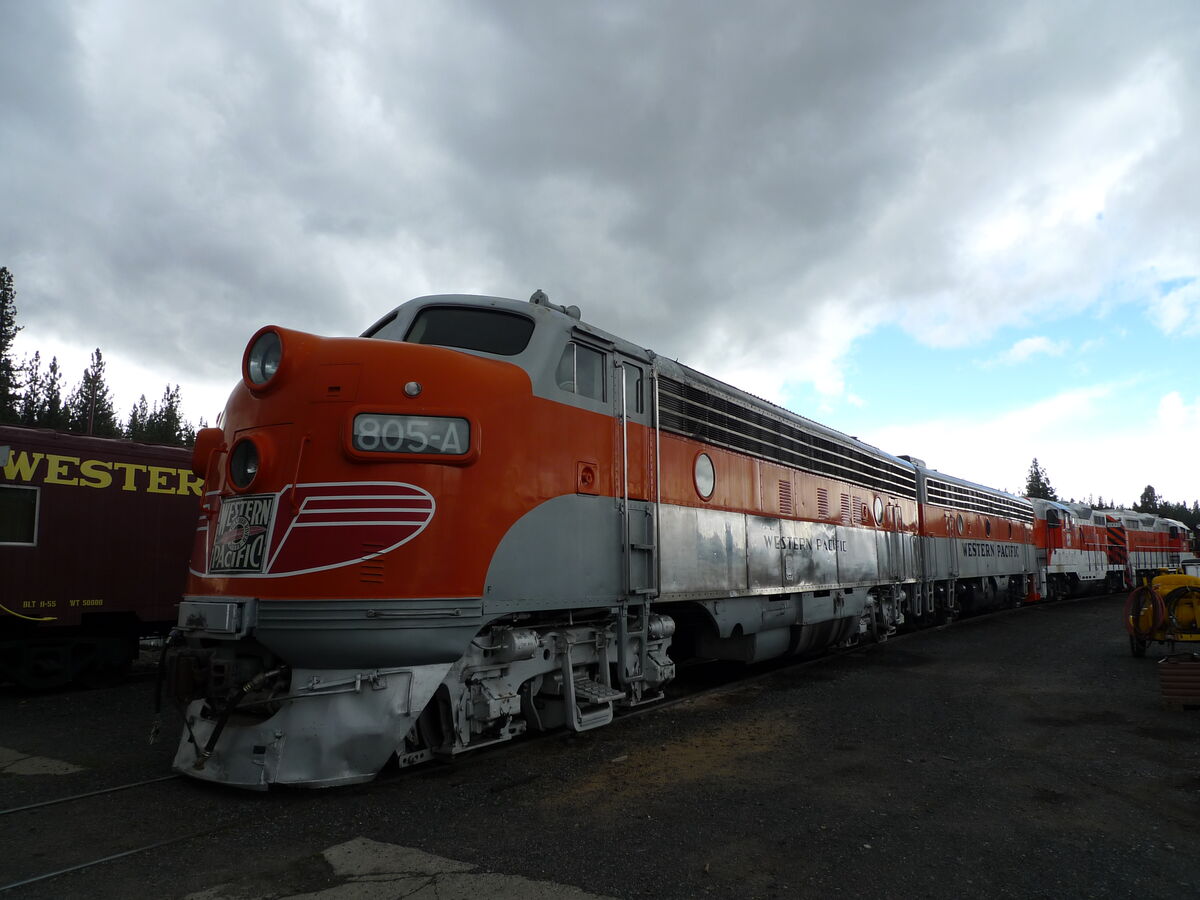 Portola Railroad Museum historic locomotives near Beckwourth Peak High Camp