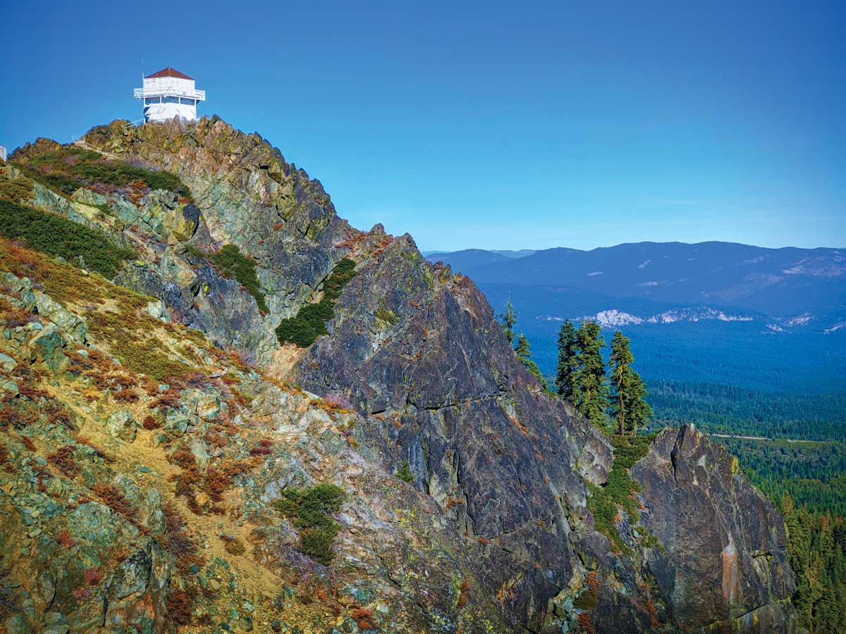 Mills Peak fire lookout trail in the Lost Sierra near Portola, CA